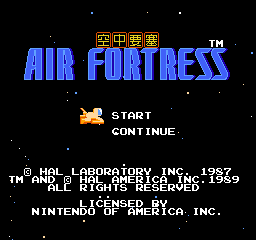 Air Fortress Title Screen